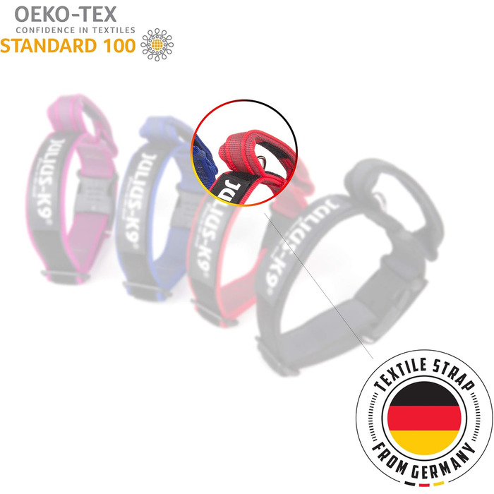 Нашийник Julius K9 200HA-K-2015 серії Color & Gray, чорно-сірий, регульований, 50 мм, 49-70 см, з надійним затвором та логотипом (без ручки), 1 шт.