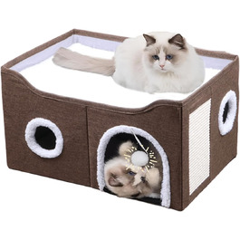 Кігтеточка-будиночок для котів Ernan Katzenhöhle, коричнева, середнього розміру