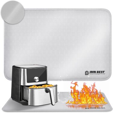 Термостійкий килимок під фритюрницю, термостійкий килимок з силікону для кухонних стільниць, захист стільниці, неслизький та водонепроникний (срібний, 60x40 см)