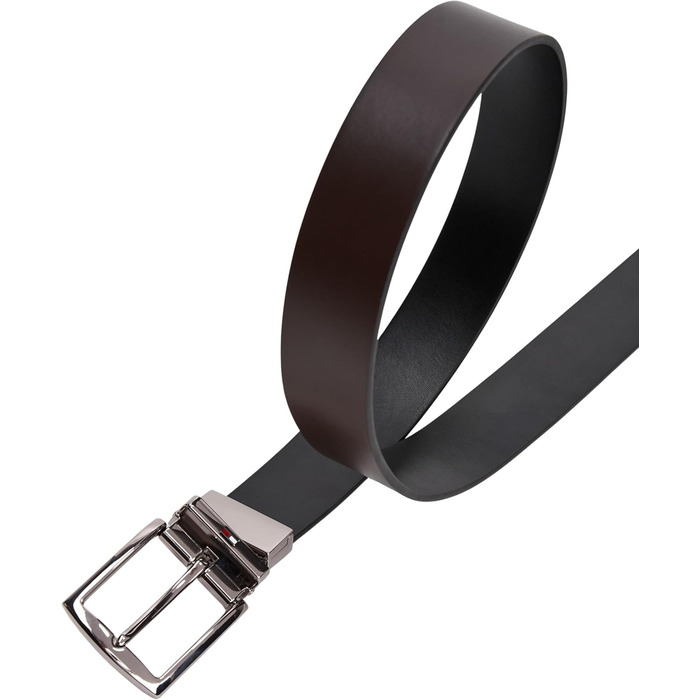Чоловічий ремінь Tommy Hilfiger Denton 3,5 см, двосторонній, 95 см, коричневий (Testa Di Moro / Black)