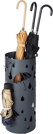 SONGMICS Umbrella Stand - White & Anthracite - 49 x 19.5 cm