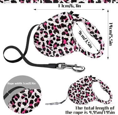 Рулетка для собак, висувна повідка 5 м для маленьких та середніх собак до 15 кг, повідка-рулетки для прогулянок, бігу, тренувань