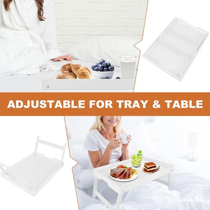 Бамбуковий столик для ліжка SHUESS з відкидними ніжками, 41,5 x 30 x 20,5 см. Ідеально для сніданку, роботи, сервірування та відпочинку на ліжку або дивані