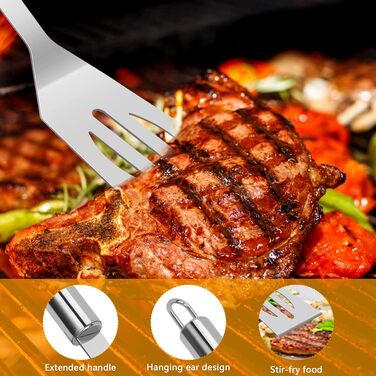 Набір інструментів для гриля BBQ, 16 шт. з нержавіючої сталі. Барбекю-утиліті, кухонні аксесуари для гриля, барбекю, приготування їжі на відкритому повітрі, для сім'ї, саду, вечірки