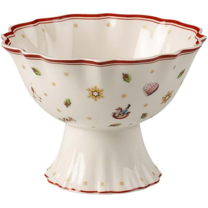 Десертна чаша на ніжці Villeroy & Boch Toy's Delight, преміум порцеляна, біло-червона