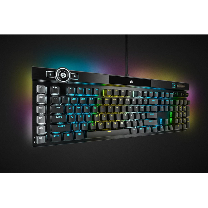 Механічна ігрова клавіатура Corsair K100 RGB з клавішами Cherry MX Low Profile, Bluetooth, сумісна з iCUE, QWERTZ DE, чорна