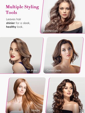 LANDOT Випрямляч для волосся з широкою керамічною поверхнею – професійний випрямляч з 12 температурними режимами (120–230°C), рівномірним розподілом тепла для блискучого волосся, швидким нагрівом, рожеве золото 45 мм (чорний 25 мм)