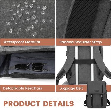 LOVEVOOK Рюкзак для жінок: елегантний, водонепроникний, 15.6