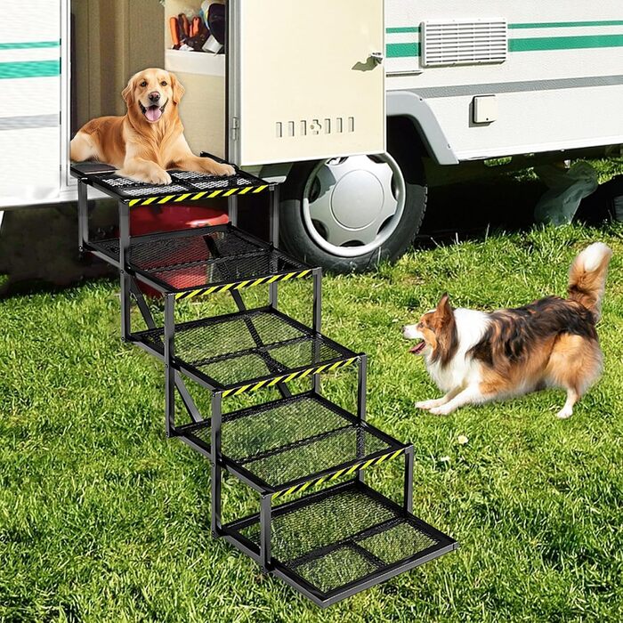 Східці для собак Hunderampe з 5 ступенів, складані, для вантажівок та SUV, регульована висота 35-90 см, до 100 кг