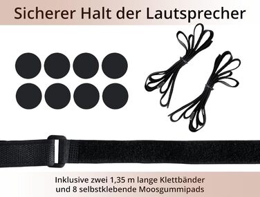 Підставка для колонок Pronomic SLS-282 BK (пара) - Стильний дизайн з 2 скляними пластинами, регульовані шпильки та гумові ніжки, приховане кабельне провідництво, вантажопідйомність 10 кг