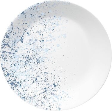 Corelle набір посуду 18 предметів, Indigo Speckle, блакитно-білий, на 6 осіб. Стійкий до сколів, включає великі тарілки 26 см, салатові/сімейні тарілки 17 см та супові/кашові миски 530 мл