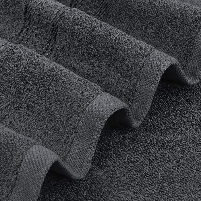 Набір банних рушників Utopia Towels, 100% бавовна, 69 x 137 см, сірі, 4 шт. — м'які та гігроскопічні рушники для душу з петлею для підвішування