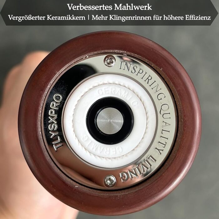 Набір для солі та перцю з дерева – 2 шт. Механічні млини для солі та перцю з регульованою керамічною жорновою системою, з акціїї, висота 21 см