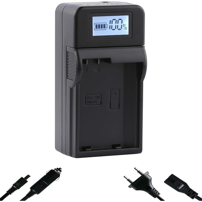 Зарядний пристрій Blumax LCD Dual для акумуляторів Nikon EN-EL15a/b/c - сумісний з Nikon D500, D850, Z7 II, Z6 III, Z5, Zf