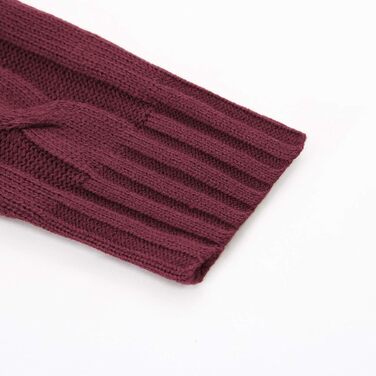 Чоловічий кардиган PJ PAUL JONES з в'язаним візерунком коси та ґудзиками, з ребристою стійкою комірцем для осені/зими (M, Бордовий)