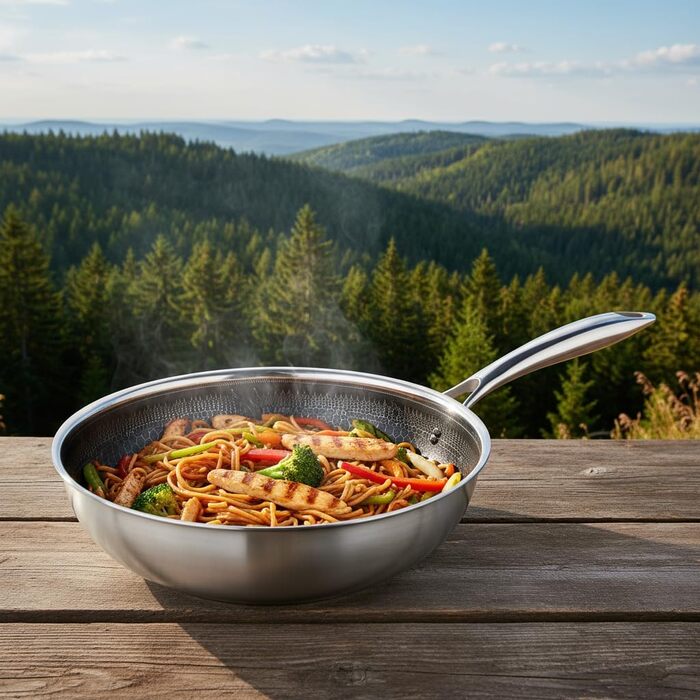 FIXLINE® Сковорода Black Forest 28 см з антипригарним покриттям без PTFE, для всіх типів плит (включно з індукцією), сумісна з духовкою до 230°C, легке очищення, ідеальна ідея для подарунка