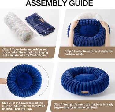 Кругле лежанка для собак MEWOOFUN, м'яке ліжко для маленьких собак та цуценят, 64x64x18 см, колір морський блакитний