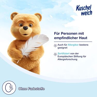 Кондиціонер для білизни Kuschelweich Sanft & Mild, гіпоалергенний, без мікропластику, 6 x 2 л (на 456 прань)