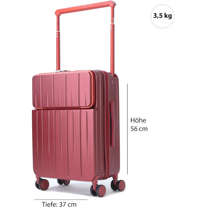 Тролей для подорожей Gorilla Hartschalen з відділенням для ноутбука та TSA замком (Бордовий)