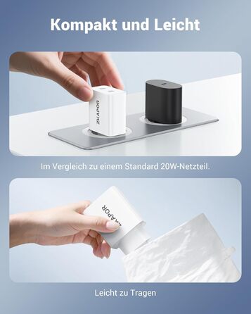 Мережевий зарядний пристрій ZKAPOR з USB-C, 4 порти, 45W, білий. Підходить для iPhone 16/15/14, Samsung Galaxy, Huawei, iPad.