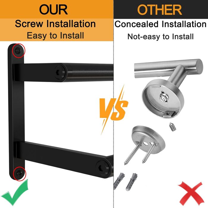 Тримач для рушників на стіну, 60 см, нержавіюча сталь, чорний, для ванної, спальні, кухні