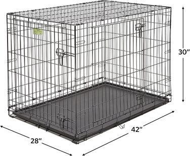 Кія для собак Midwest Homes for Pets iCrate 1522DD-KIT, чорний, 109x72x76 см, комплект з лежаком, мисками та роздільником