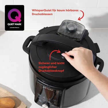 Instant Pot Duo Plus with WhisperQuiet Smart Cooker 5.7 L - Pressure Cooker, Slow Cooker, Rice Cooker, Sauté Pan, Yogurt Maker, Steamer, and Food Warmer, Black/Stainless Steel Duo Plus WhisperQuiet 5.7 Liter