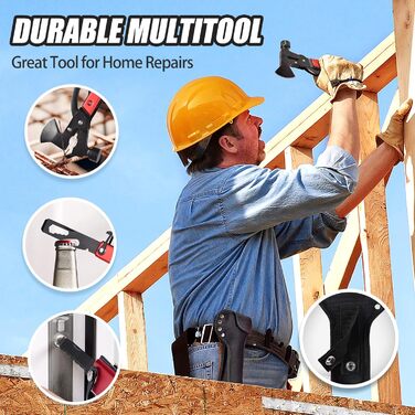 Мультитул BIIB 12 в 1: Подарунок для чоловіків на Різдво, День народження, кемпінг. Преміум якість, чорний (червоний)