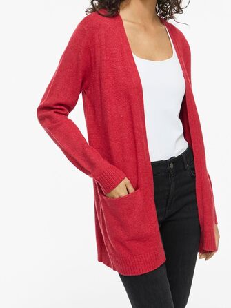 Кардиган Vila Feale VIRIL Basic Savvy Red1 (L) - жіночий в'язаний кардиган