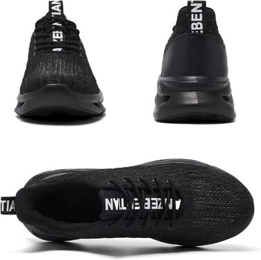 Чоловічі кросівки для бігу, тенісу, фітнесу та повсякденного носіння. Легкі, дихаючі, чорні, 42 EU