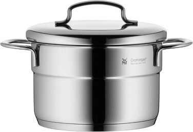 Каструля WMF Mini Kochtopf 16 см з кришкою з нержавіючої сталі Cromargan, 1,5 л, для маленьких порцій, індукційна плита, для одноосібного користування