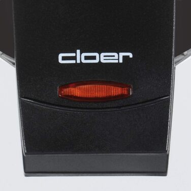 Вафельниця Cloer 1620 для класичних вафель у формі серця, 930 Вт, розмір вафелі 15,5 см, регулювання ступеня прожарювання, чорний колір