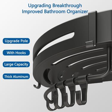 FOXWHALE Shower Shelf No Drilling, Corner Shower Rack Black, 2 Pack Triangle Shower Basket, Bathroom Shelf Bathroom Rack, Shower for Bath Kitchen Toilet Shampoo and Shower Gel (Triangular)