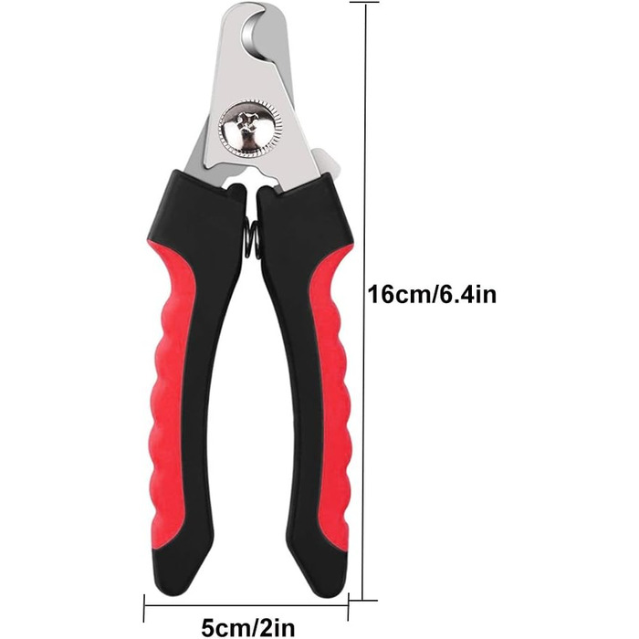 Професійний інструмент для стрижки кігтів домашніх тварин: триммер, кусачки, ножиці, нержавіюча сталь, з блокуванням та пилочкою (L)