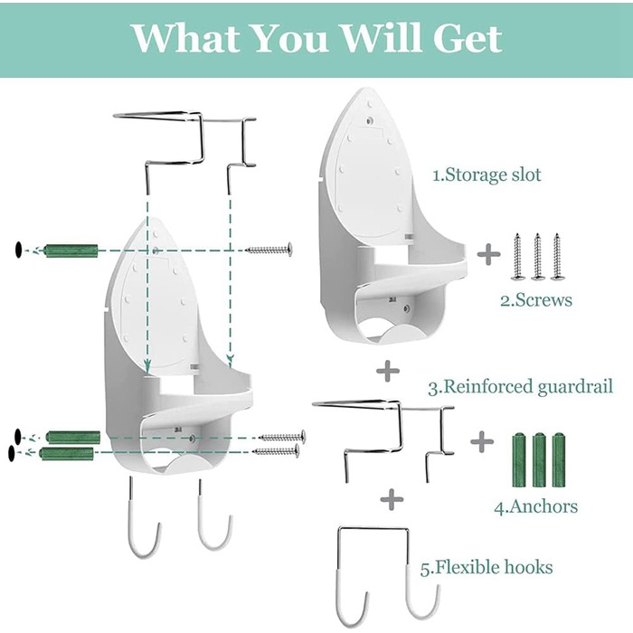 Кріплення для прасувальної дошки настінне, тримач для прасувальної дошки з гачком, настінний кріплення для прасувальної дошки, знімний тримач для прасувальної дошки