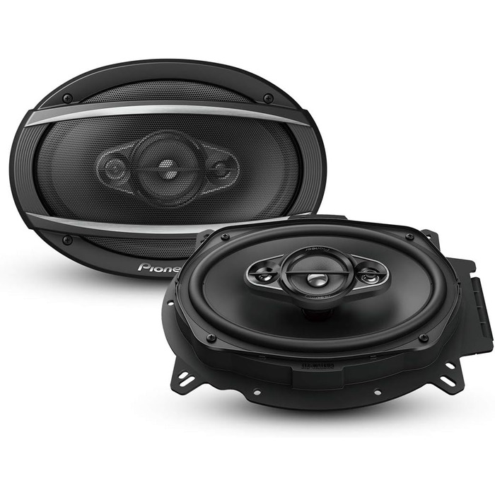 Автомобільні коаксіальні динаміки Pioneer TS-A6960F 6x9 дюймів, 4-смугові, 450Вт, комплект з 2-х, потужний звук, висока чутливість, монтаж 72 мм, решітка в комплекті