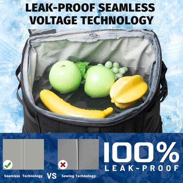 Рюкзак-холодильник HP Hope 35L, водонепроникний, ізольований, для пікніків, кемпінгу, пляжу, подорожей (Чорно-синій)