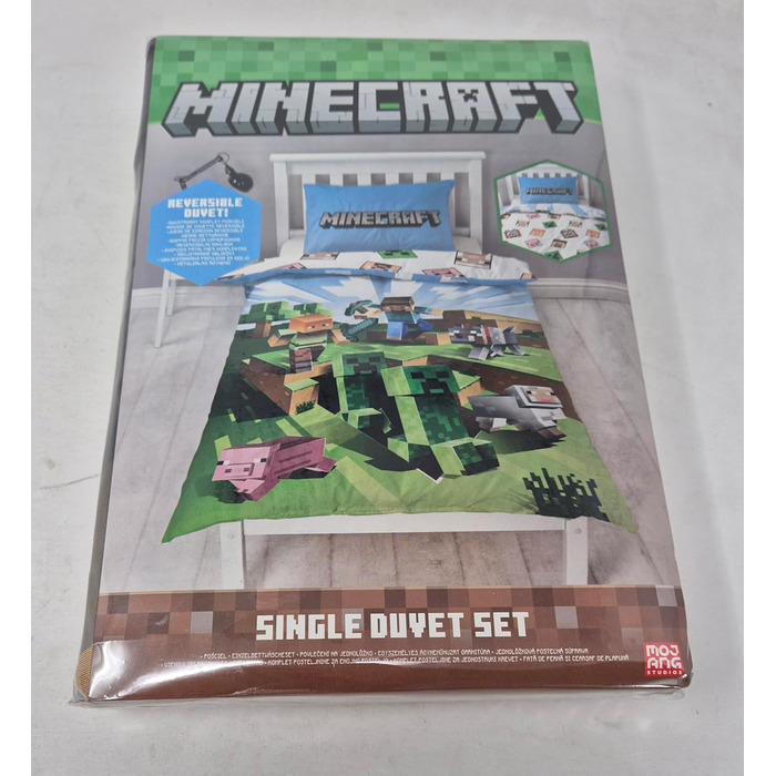 Постільний набір Halantex Minecraft Кактуси, 140x200 см, бавовна, наволочка 70x90 см, оригінал