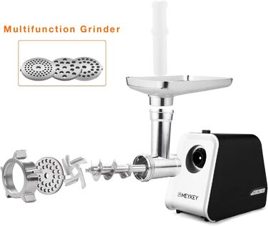 М'ясорубка електрична Nictemaw Profi 2000W з 3 дисками для фаршу та функцією реверсу