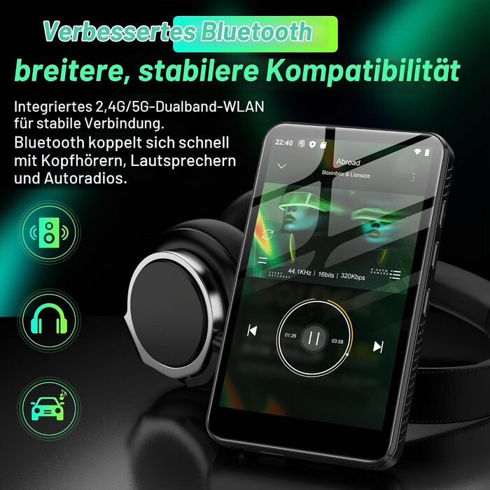 MP3 плеєр SWOFY з Bluetooth та WiFi, 4.0