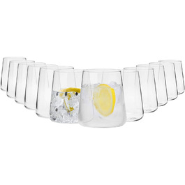 Krosno Gin Glasses Water Glasses White Wine Glasses Drinking Glasses | Set of 12 | 380 ML | Avant-Garde Collection | Perfect for Home, Restaurants, and Parties | Dishwasher Safe