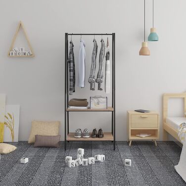 WOLTU Coat Rack Clothes Rack with Shelf Laundry Rack with Shoe Shelf Clothing Stand Shelves Bedroom