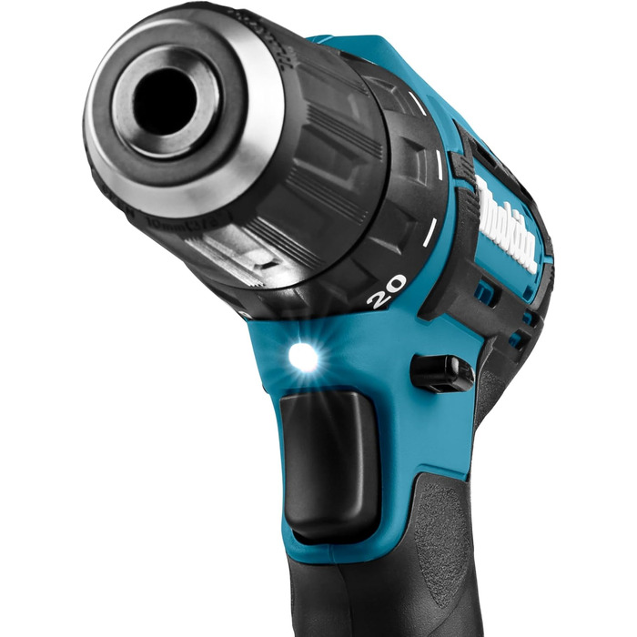 Акумуляторний дриль-шурупокрут Makita DF333DSAE 12V, 2.0Ah, 2 акумулятори + зарядний пристрій у транспортному кейсі, чорний/синій