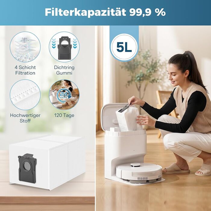 Комплект аксесуарів TriCut для робота-пилососа Dreame L10s Ultra/L50 Ultra/X40 Ultra/L40 Ultra/X40 Master/Mova P50 Pro Ultra: фільтри, щітки, мішки