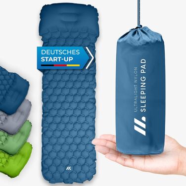 NORDMUT® Килимок для кемпінгу та відпочинку на природі | Ultraleicht, з ремкомплектом, для туризму та відпочинку - блакитний