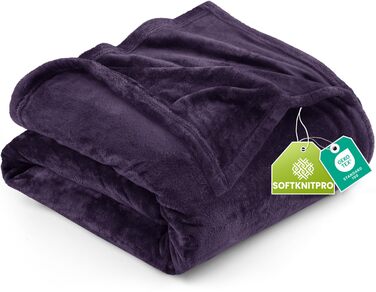 Плед Utopia Bedding: теплий та м'який флісовий плед 200x150 см (Lila)