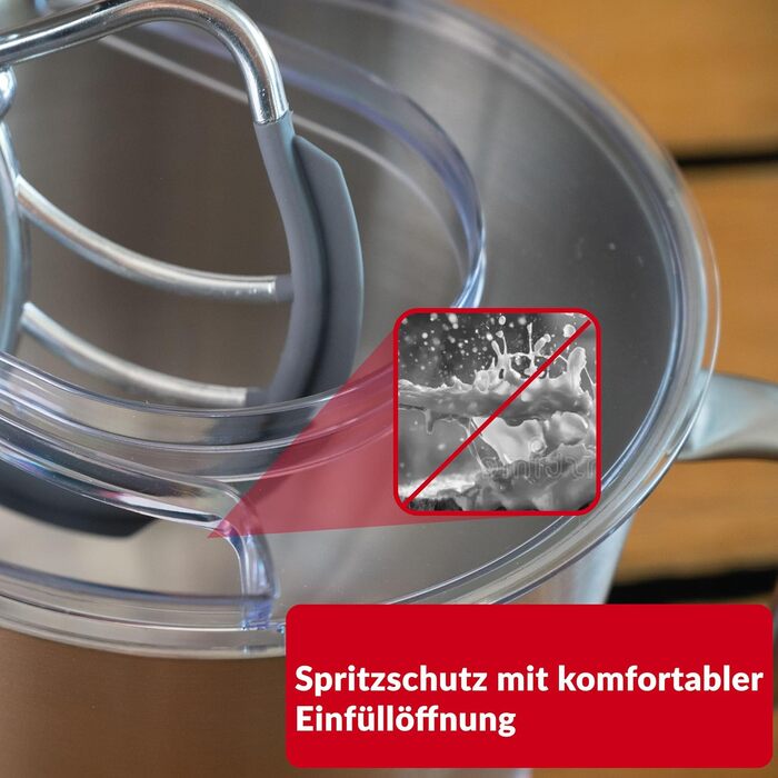 Кухонна машина LEHMANN 1500W з набором аксесуарів, планетарний міксер з чашею 5л, 12 швидкостей, захист від перегріву, червоний