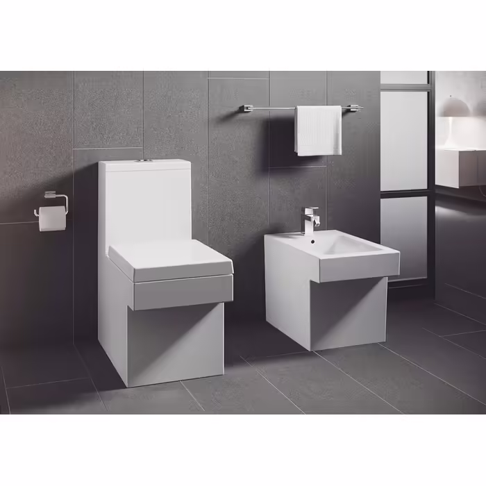 Essentials Cube | WC Brush Holder | chrome | 40513001 & Essentials | Toilet Paper Holder | 40507001