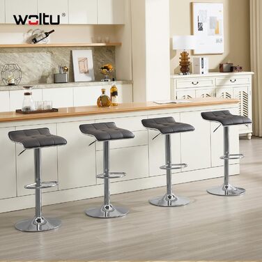 WOLTU Adjustable Bar Stools 2-Pack - Metal Frame, 360° Swivel, Footrest, Faux Leather - Perfect for Bar, Kitchen, Counter, Cafe