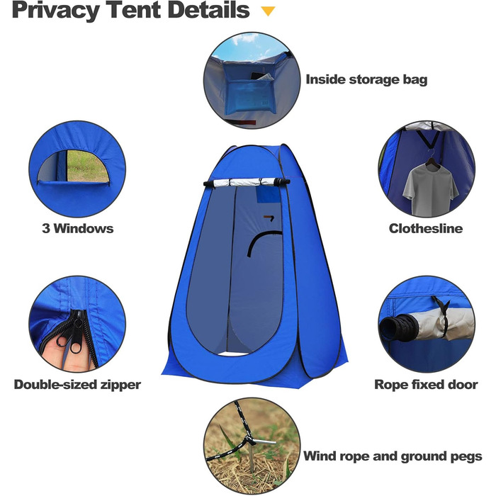 CLIPOP Portable Pop-Up Privacy Tent - Outdoor Shower & Changing Tent with UV Protection - Beach, Camping, Fishing